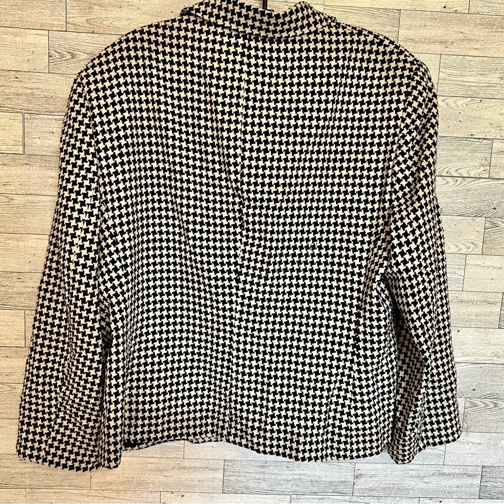 Rena Rowan 100% Wool Houndstooth Blazer Single-Breasted Fully Lined Sz-Large - Picture 11 of 15